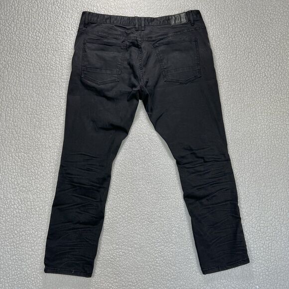 Smoke Rise Distressed Black Jeans Men’s 42x32 (Actual 40x32) Streetwear Moto - Picture 4 of 14
